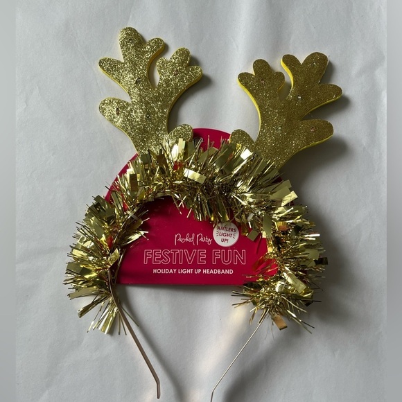 Festive Fun Gold Holiday Light-Up Headband by T Party Fashion - Picture 1 of 8